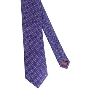 Chaps Silk Neck Tie Hand Made Purple Geometric Classic Pattern Spring Easter